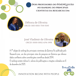 Prof.ª Débora de Oliveira e Prof. José Vladimir de Oliveira.